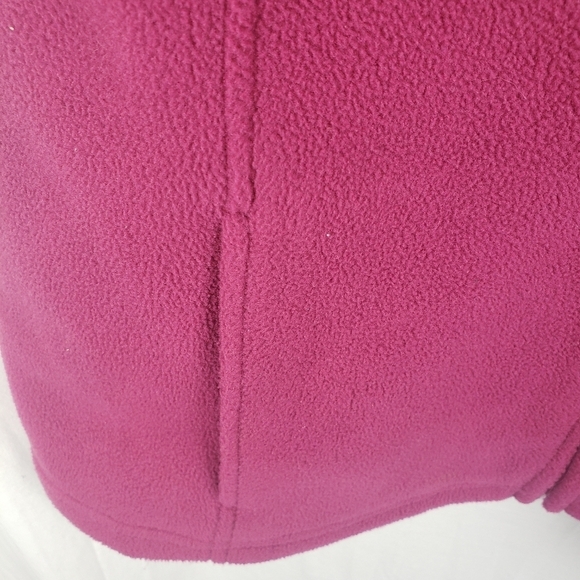 L.L.Bean Fushia Sleeveless Full Zip Fleece Vest Sz L - Picture 3 of 7